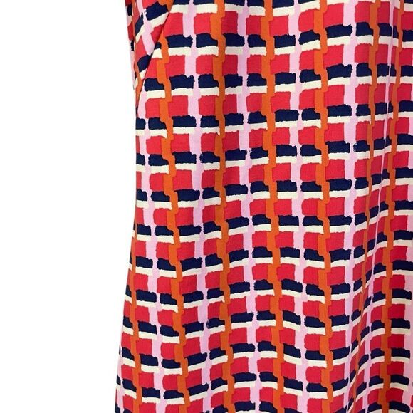 J. McLaughlin 3/4 Sleeve Dress Catalina Cloth Pink Orange Plaid - Picture 3 of 10
